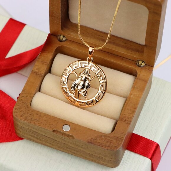 "Virgo Zodiac Pendant in Elegant Rose Gold with Fine Brass Craftwork, XPPT1333 - Picture 10 of 13